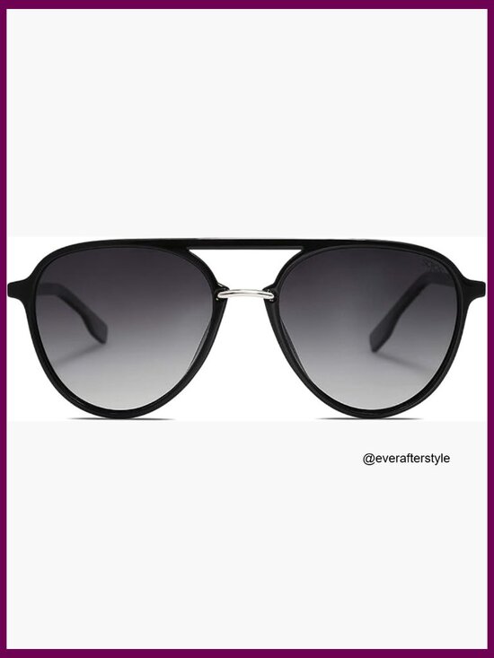 Retro Aviator Polarized Sunglasses with Plastic&Metal Frame main image 7